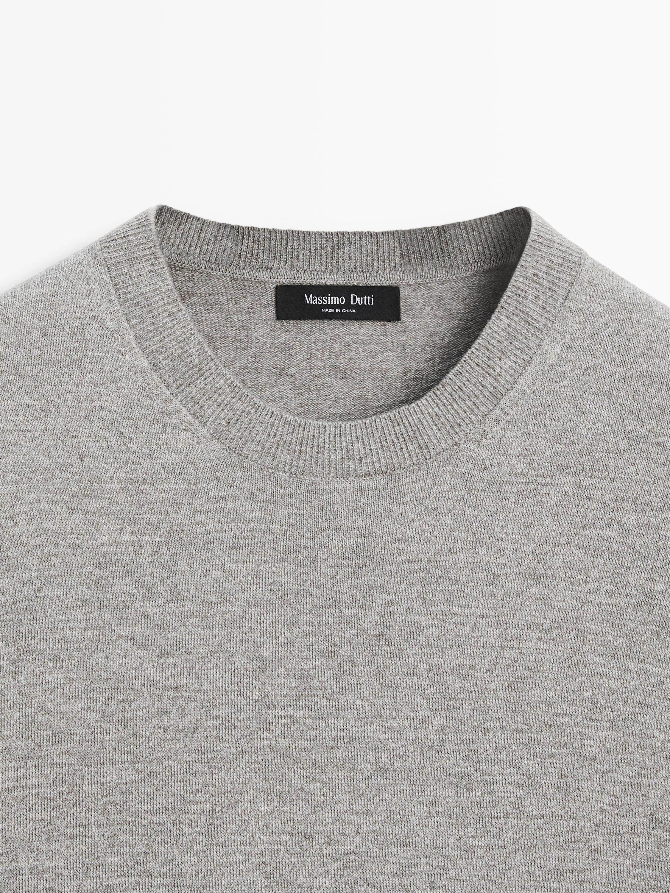 Short sleeve melange knit T-shirt